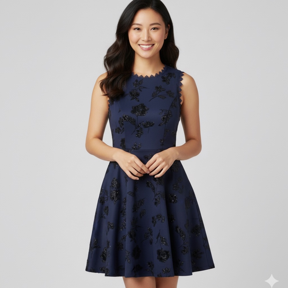 City Studio Midnight Blue Mini Dress Sz 1 Coquette